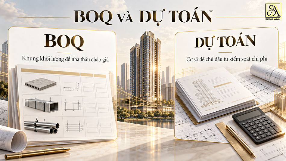 So sánh mục đích sử dụng BOQ và dự toán công trình